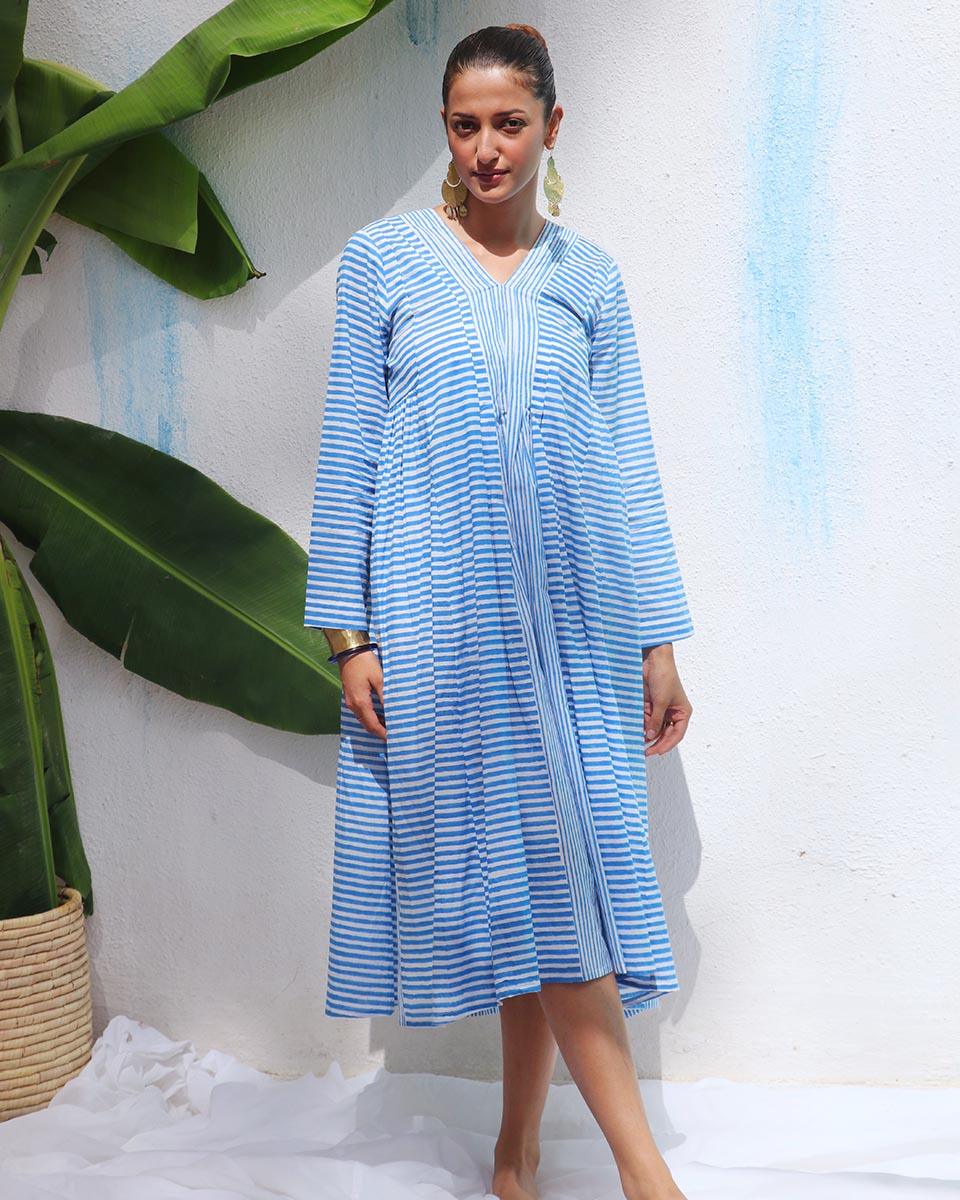Amaris Handprinted Cotton Dress - WITC - Image 4