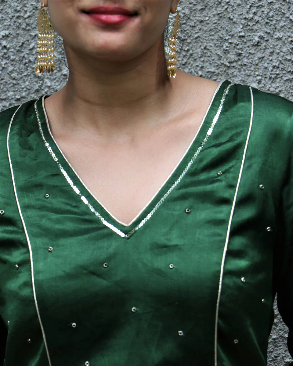 Anika Mashru Silk Blouse - Chandani - Image 4