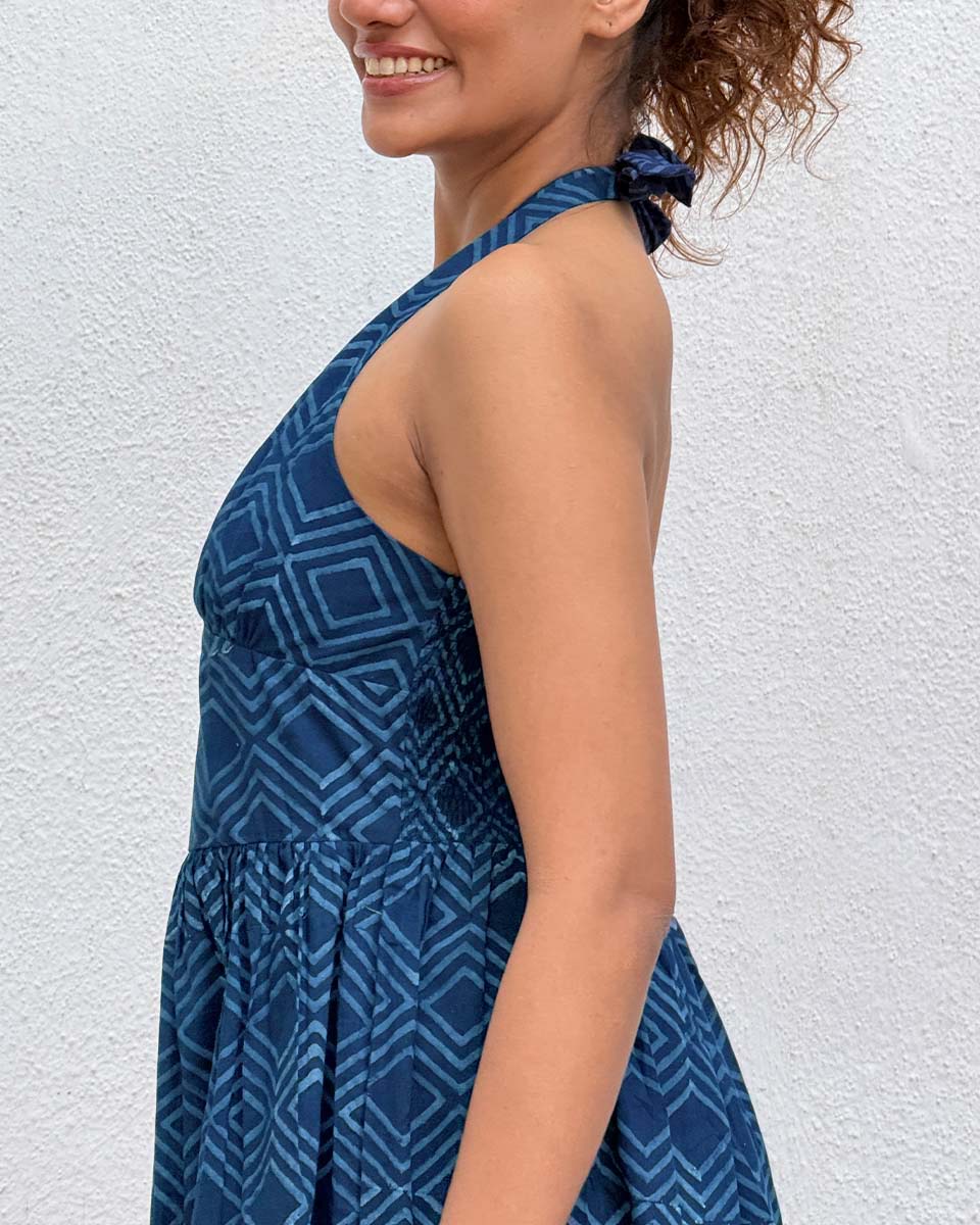 Bohème Blockprinted Cotton Dress - Image 3