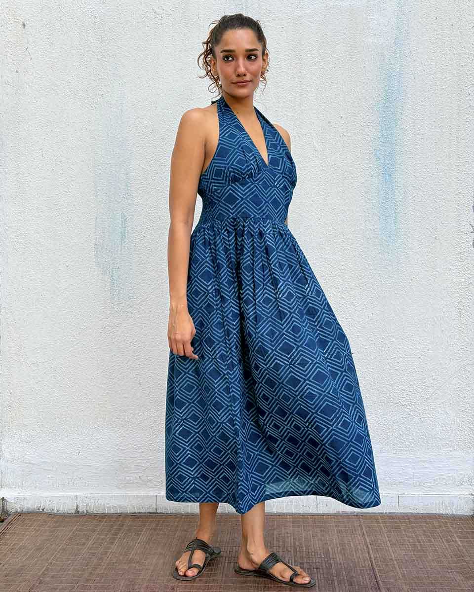 Bohème Blockprinted Cotton Dress - Image 5