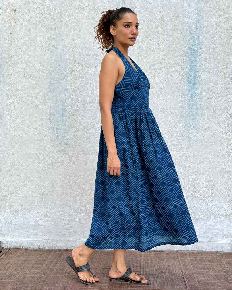 Bohème Blockprinted Cotton Dress - Image 6