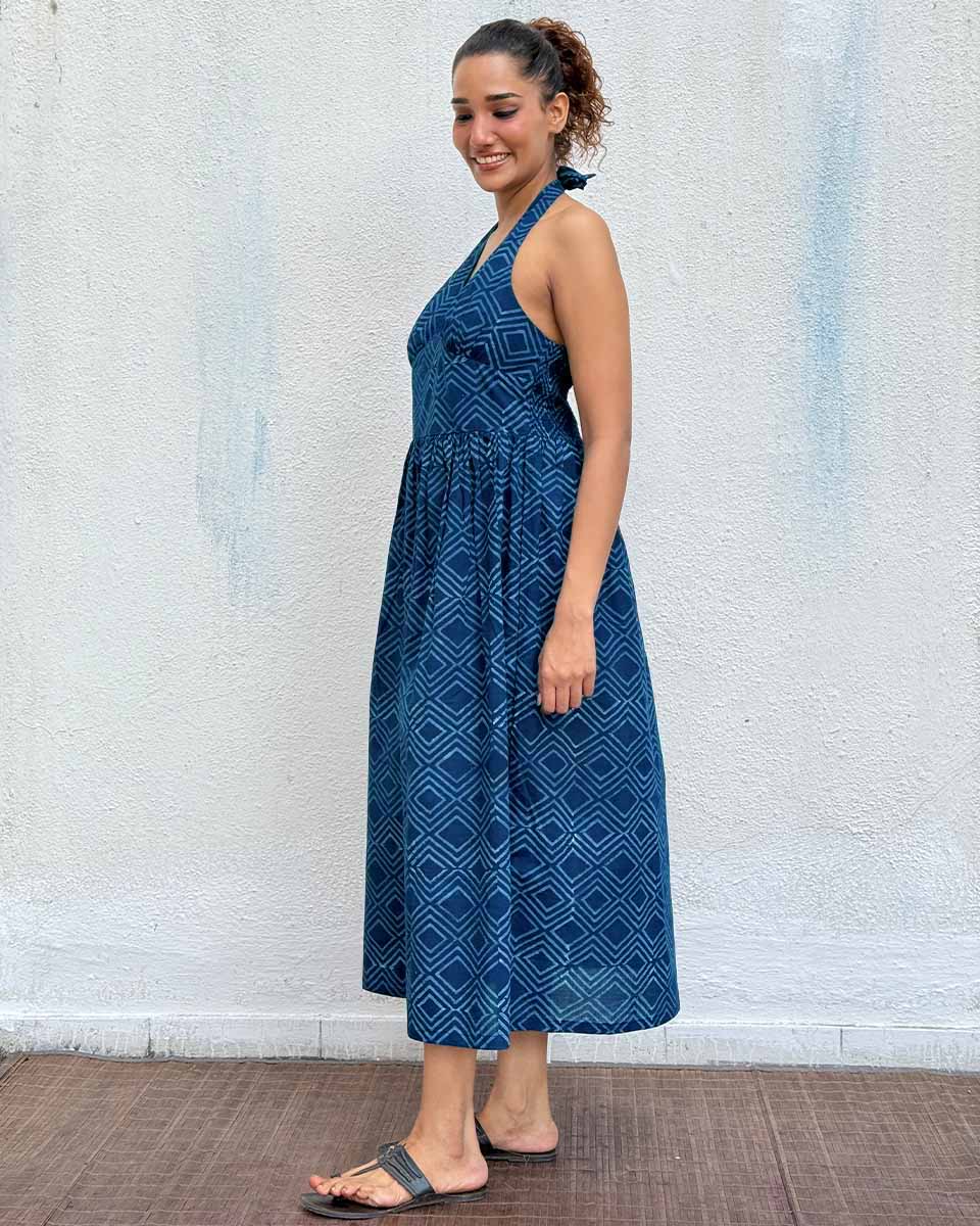 Bohème Blockprinted Cotton Dress - Image 7