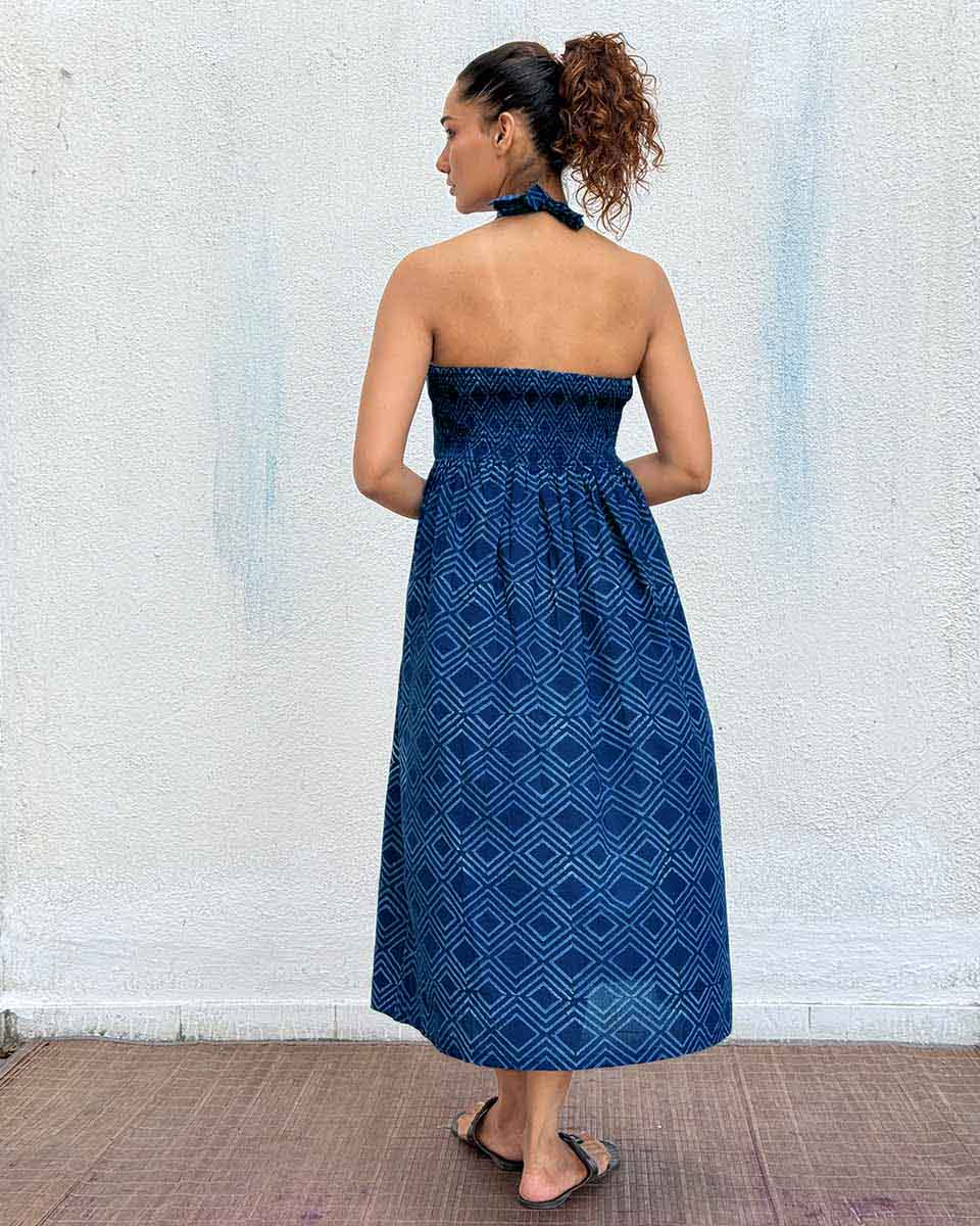 Bohème Blockprinted Cotton Dress - Image 8