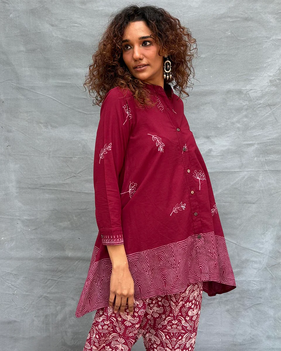 Chirp of Dawn Blockprinted Cotton Top - Image 8