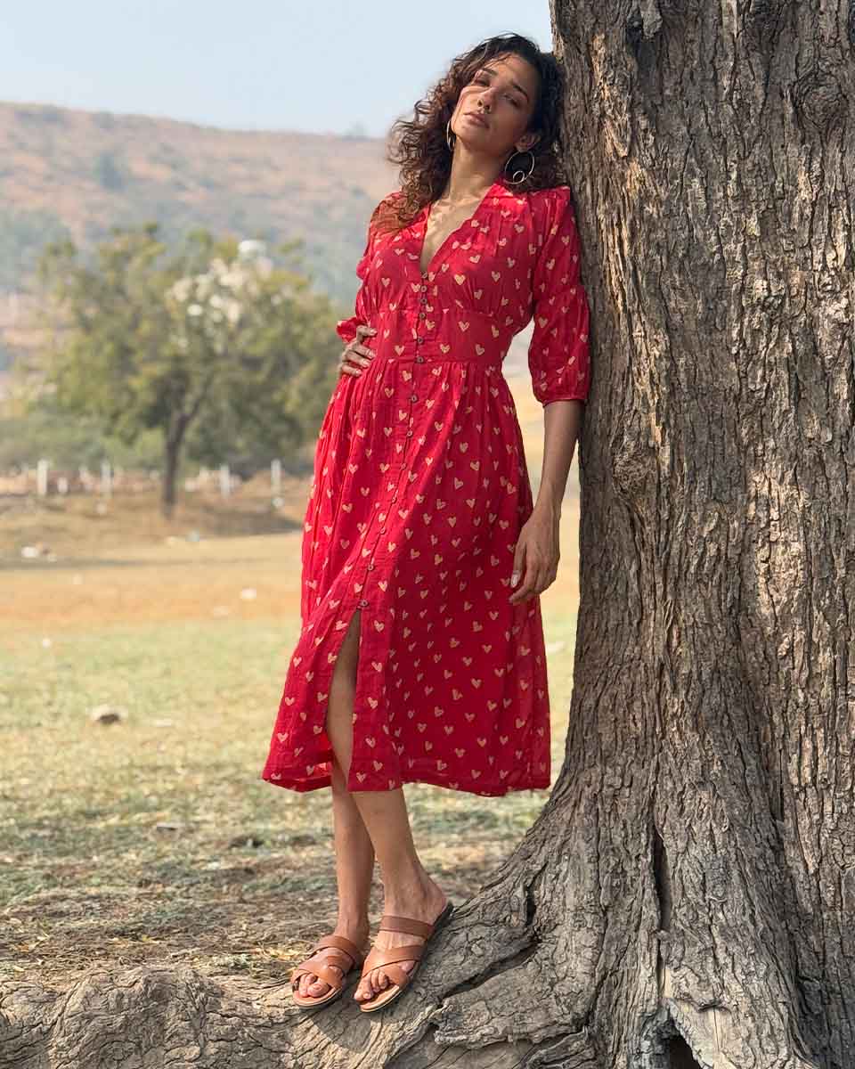 Dil Se Re Handblock Printed Cotton Dress - Image 12