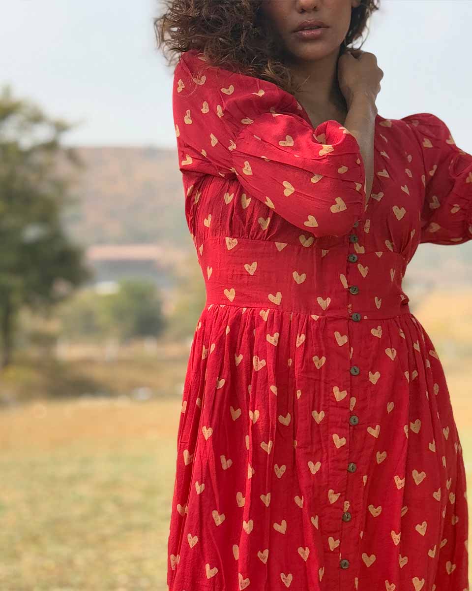 Dil Se Re Handblock Printed Cotton Dress - Image 4