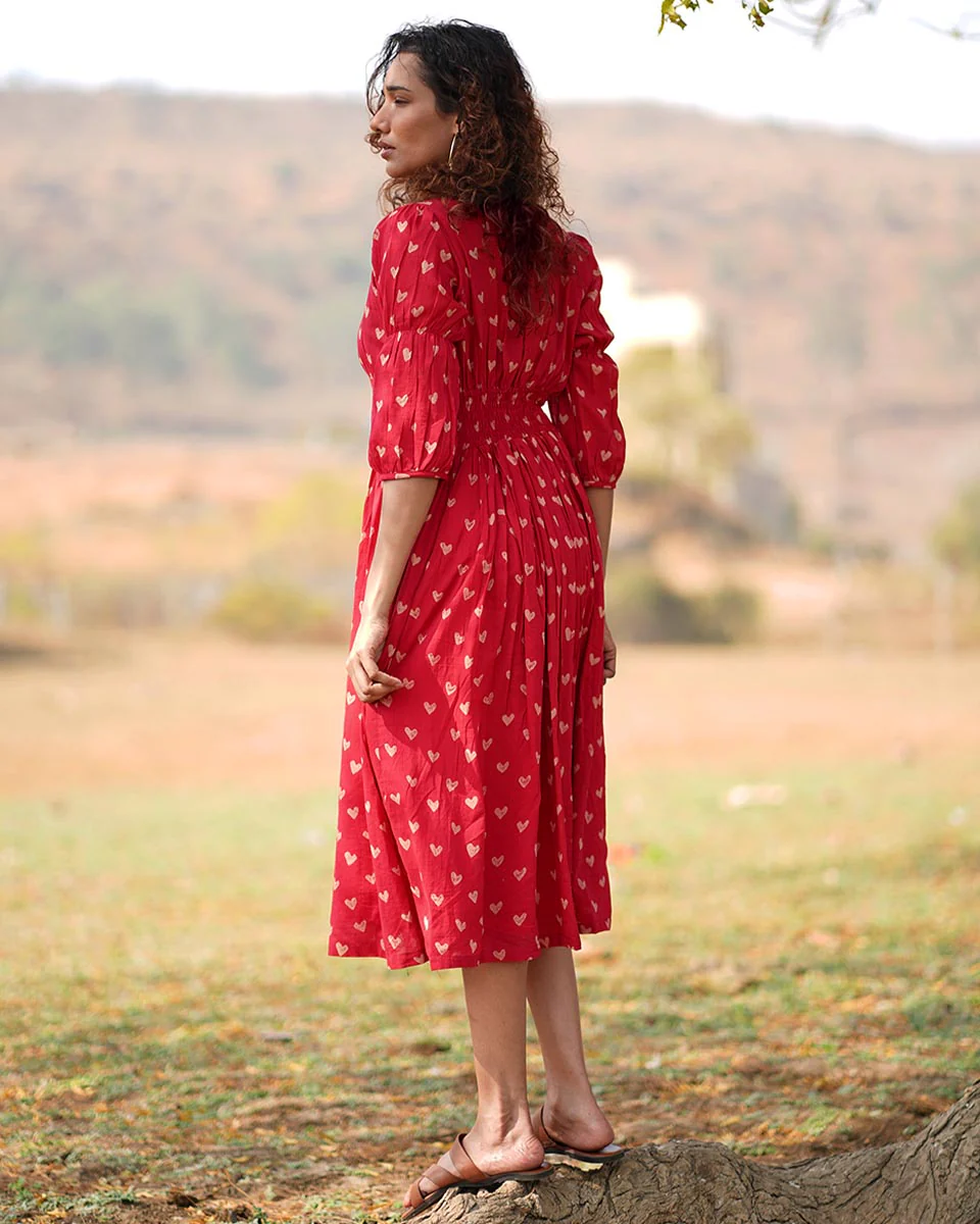 Dil Se Re Handblock Printed Cotton Dress - Image 7