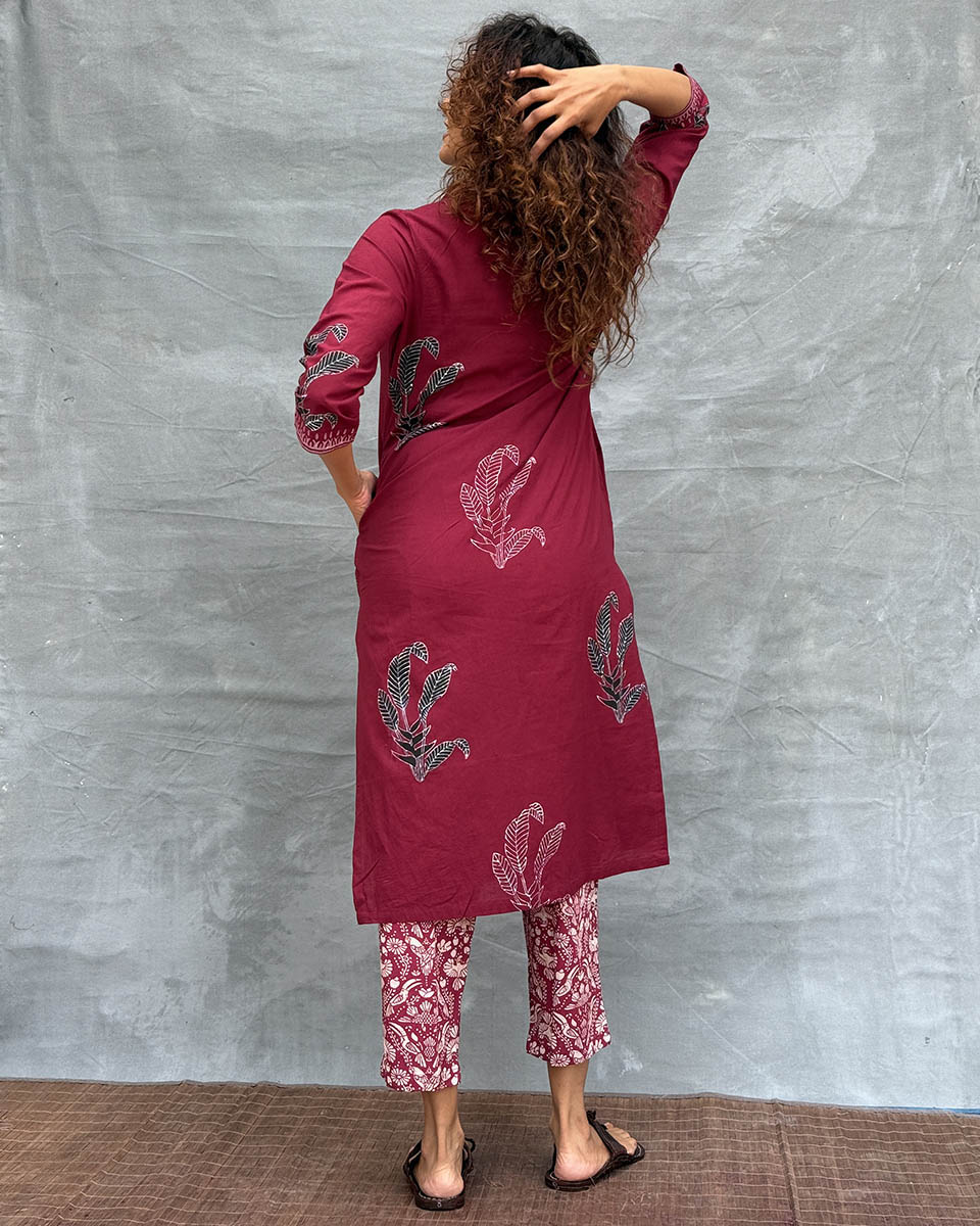 Earthâ€™s Pulse Blockprinted Cotton Kurti - Image 8