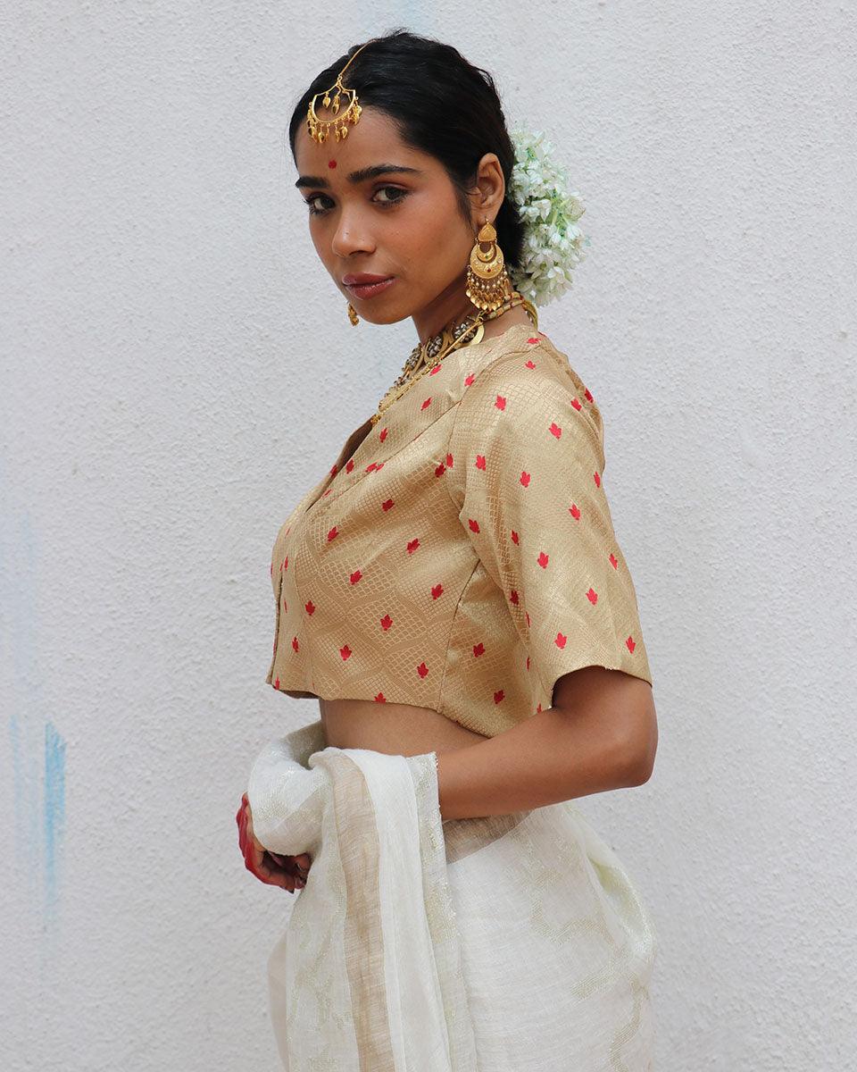 Eudora Gold Brocade Blouse - Image 6
