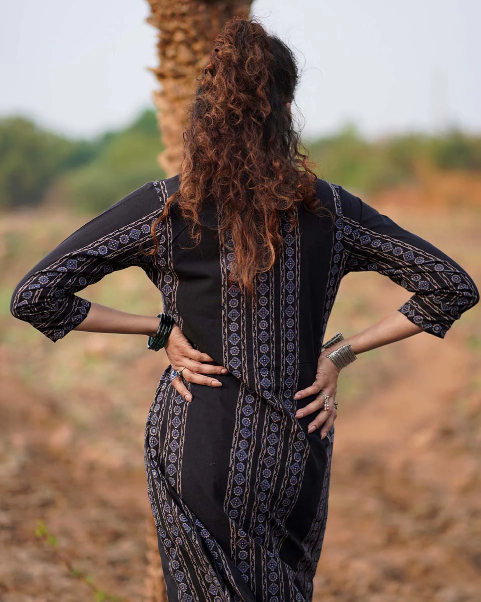 Gentle Flutter Blockprinted Cotton Kurti-WWB - Image 6