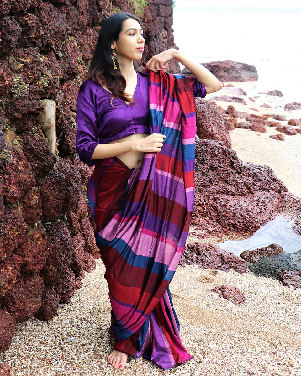 Kashish Handwoven Cotton Saree - Holi - Image 5