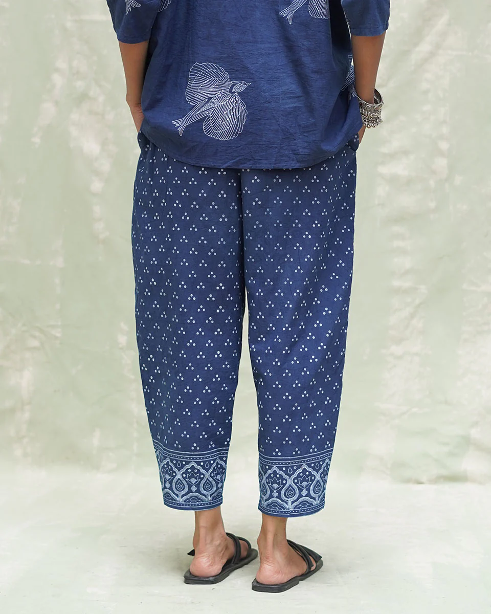 Jogi Blue Handblock Print Cotton Kurta Set - INDI - Image 9