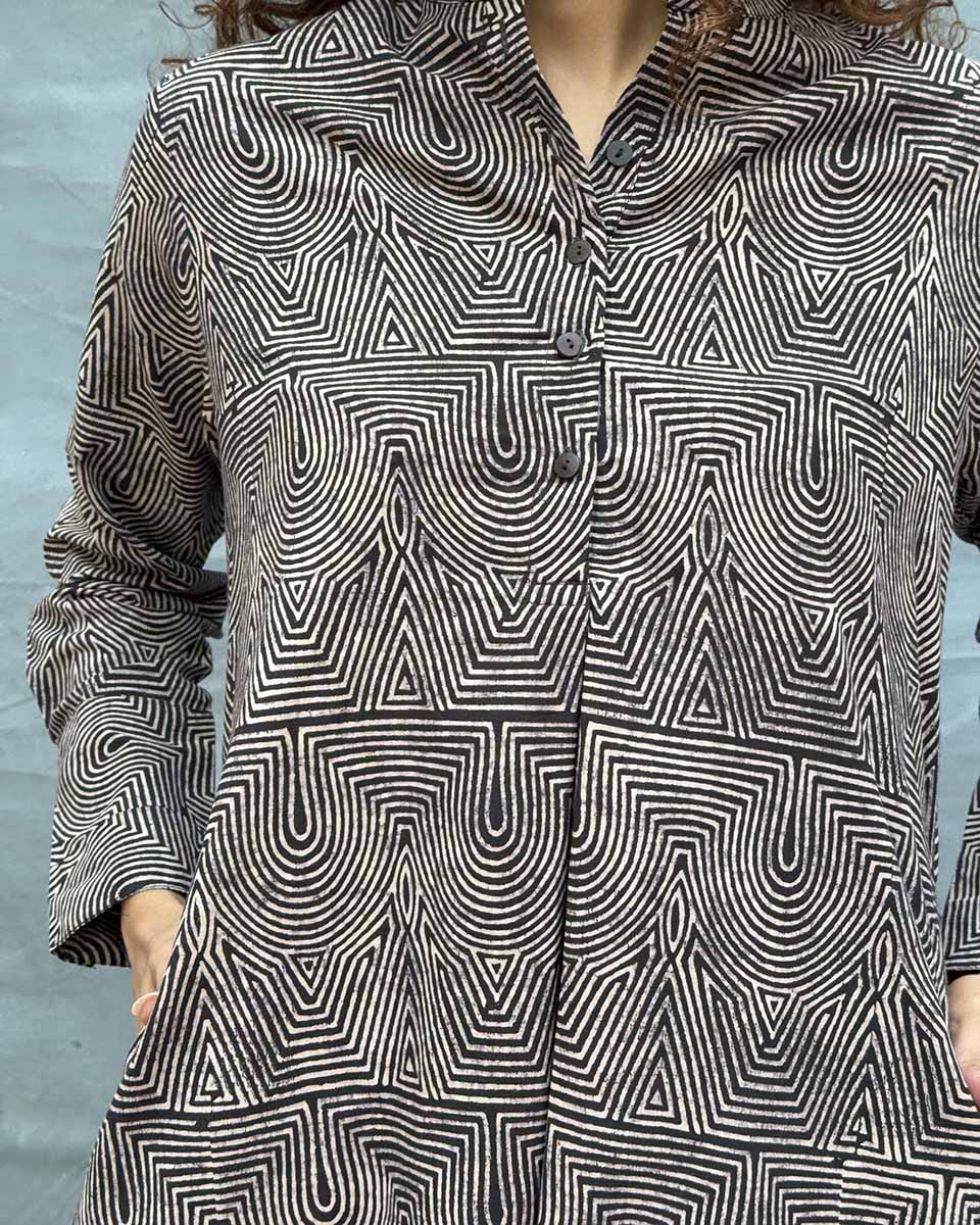 Leaves & Light Blockprinted Cotton Kurta Set - Image 6