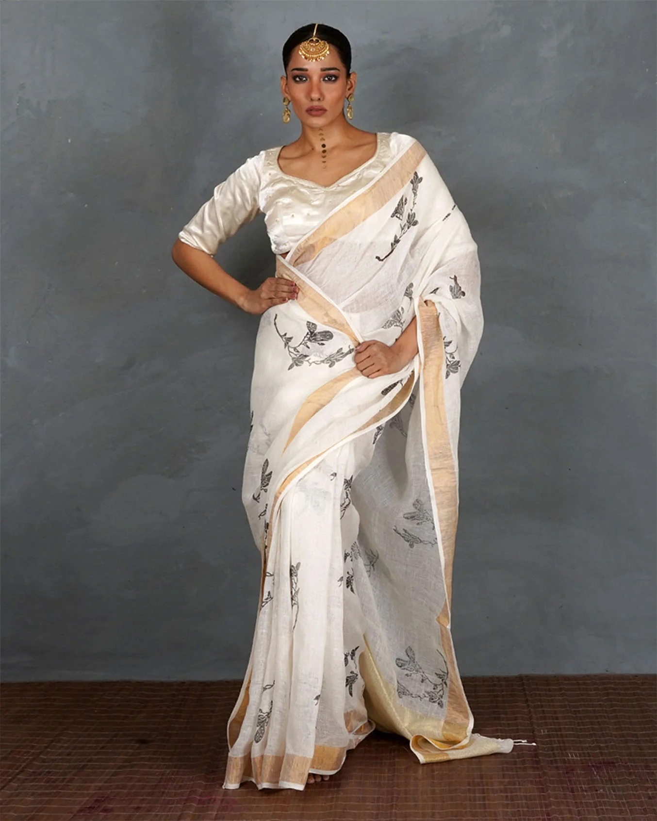 Mahira Ivory Mashru Silk Blouse - TARA - Image 6