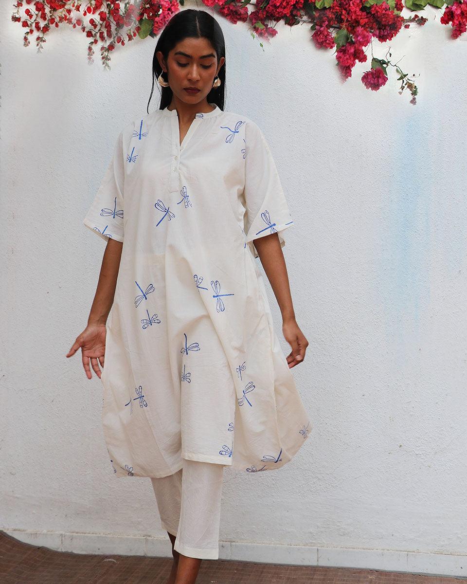 Mariposa Blockprinted Cotton Kurta Set - BGVL - Image 6