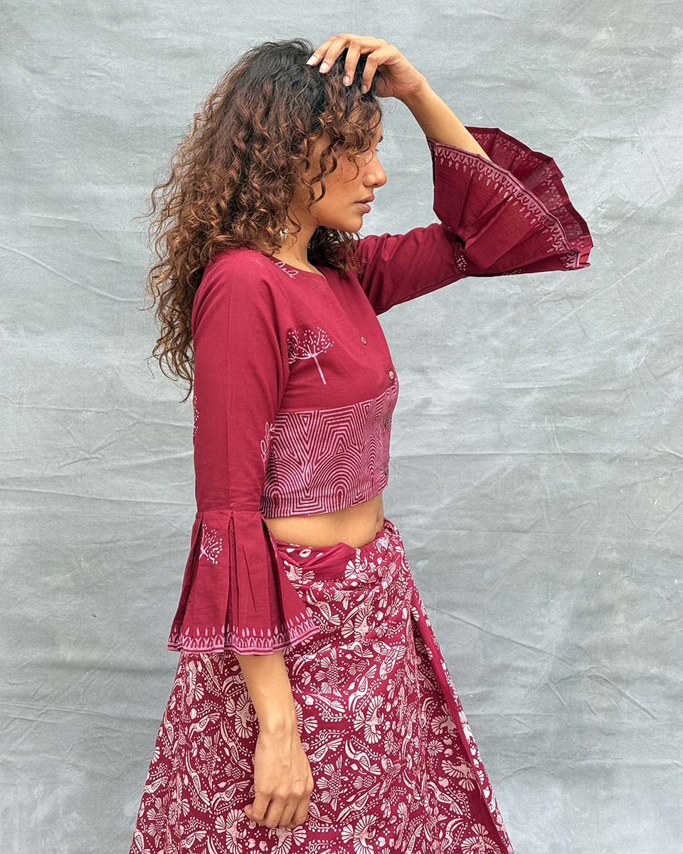 Meadow Blockprinted Cotton Blouse - Image 6