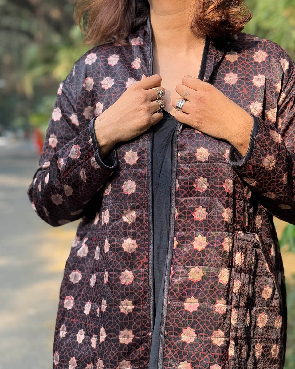 Moonchild Mashru Silk Reversible Quilted Jacket - Image 15
