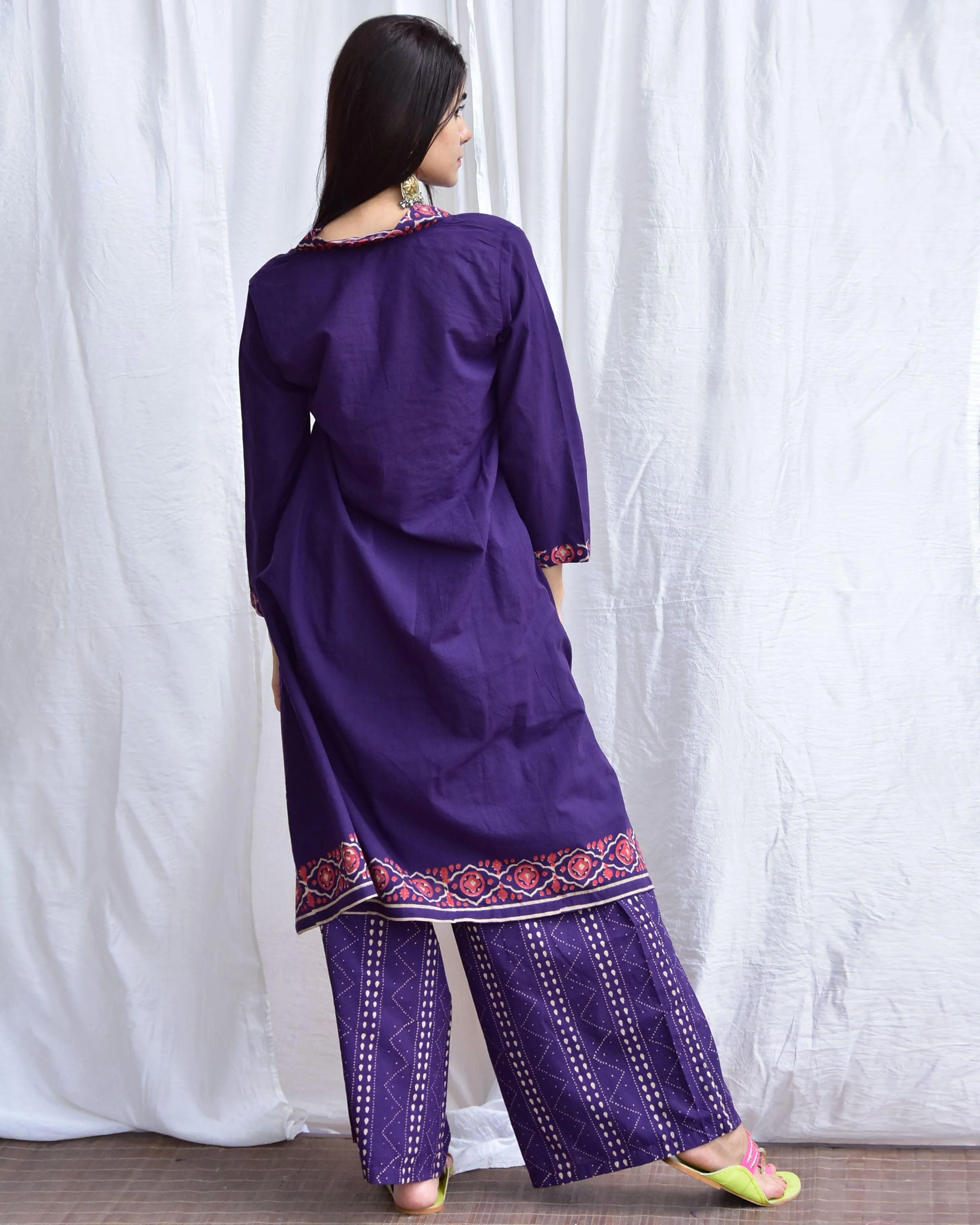 Neelam Handblockprinted Cotton Kurta Set Of 2-Sor - Image 7