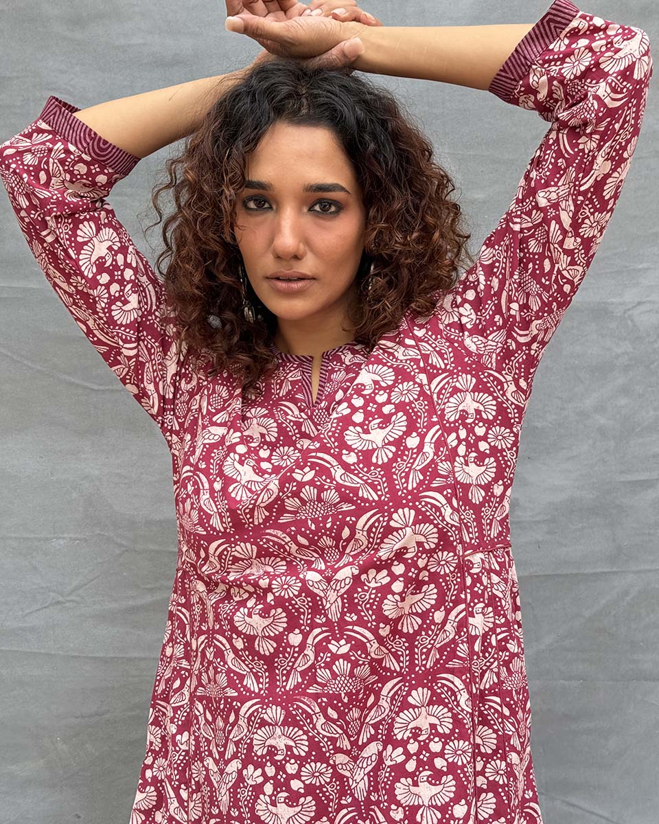 Nightâ€™s Sigh Block printed Cotton Kurti - Image 11