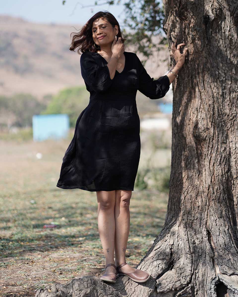 Nocturne Modal Silk Dress - Image 3
