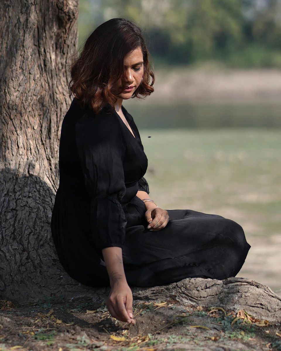 Nocturne Modal Silk Dress - Image 4