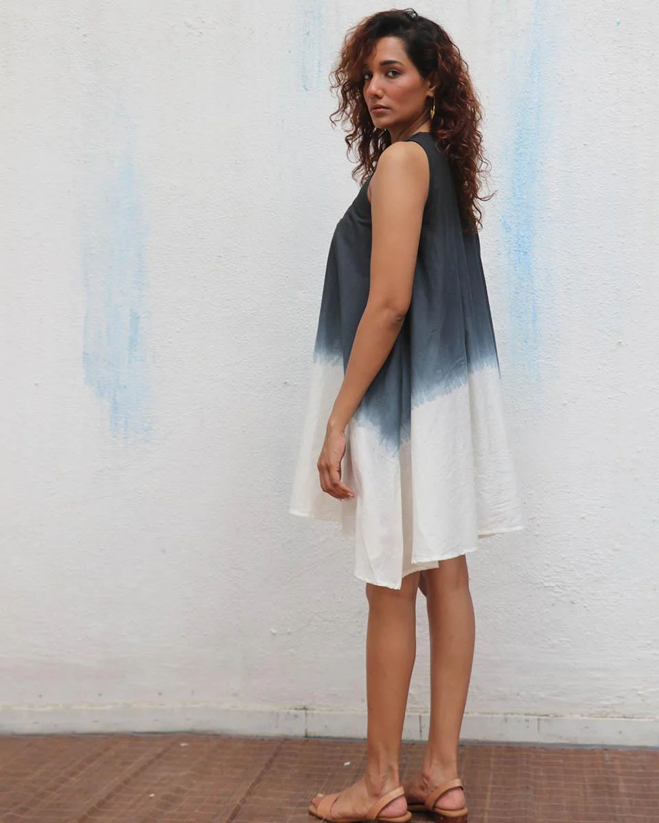 Oreo Truffle Block Printed Cotton Dress - Mono - Image 4