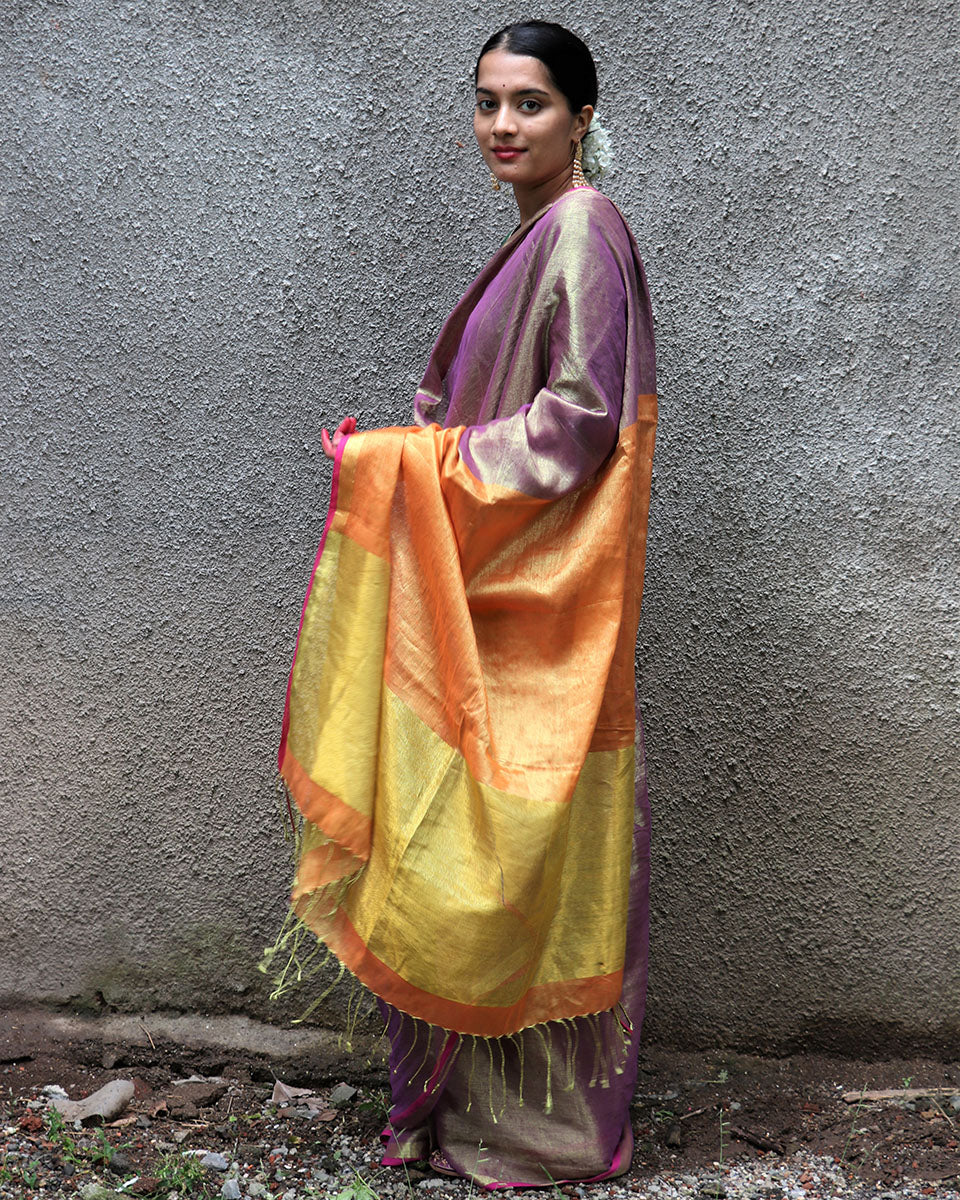Roshani Handwoven Cotton Zari Saree - Chandani - Image 5