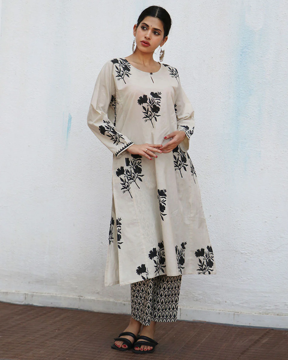 Saira Block printed Kurta Set - NOMAD - Image 7
