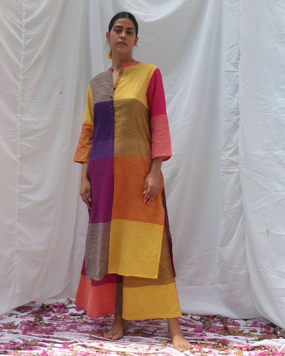 Satrangi Handwoven Cotton Kurta Set - RC - Image 6