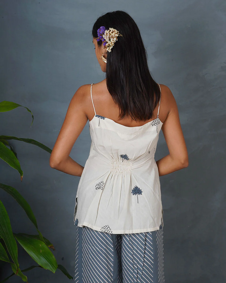 Soft Eclipse Ivory Block Printed Top - BMS - Image 6