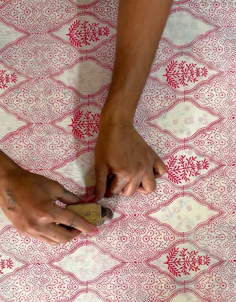 Nargisâ€™s Noor Blush Pink Hand Block Print Kurti - MMG - Image 3